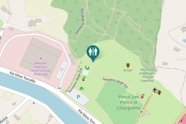 Map showing location of Sentiero degli Elfi Toilet