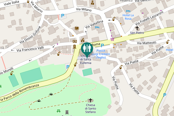 Map showing location of Strada privata oratorio Toilet