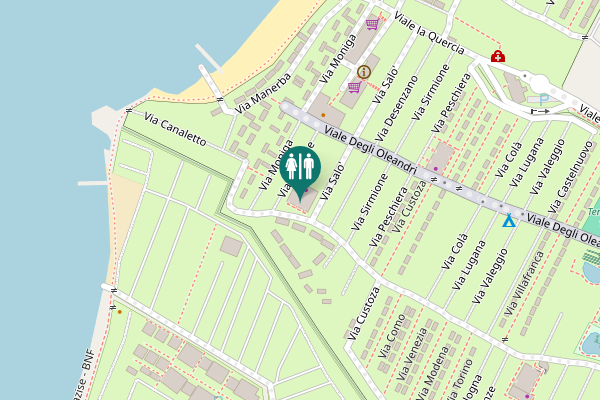 Map showing location of Via Gardone Toilet