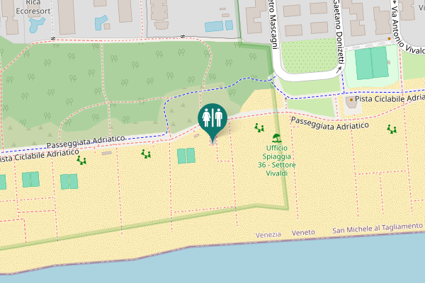 Map showing location of Passeggiata Adriatico Toilet