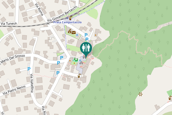Map showing location of Prata Camportaccio Toilet