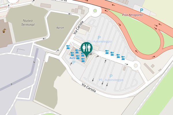 Map showing location of Piazzale Mario Cobianchi Toilet