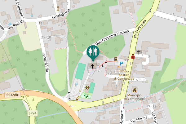 Map showing location of Via Don Giuseppe Visconti Toilet