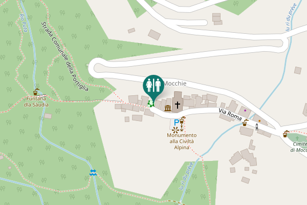 Map showing location of Via Otto Martiri Toilet