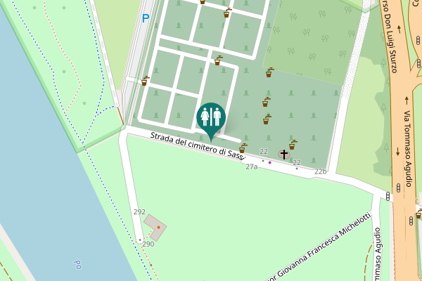 Map showing location of Strada del cimitero di Sassi 28a Toilet