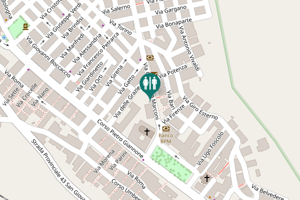 Map showing location of Via Guglielmo Marconi Toilet