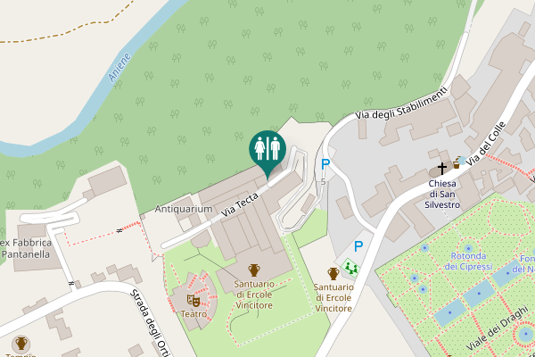 Map showing location of Via Tecta Toilet