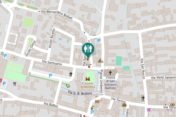 Map showing location of Via Bernardino Bollati Toilet