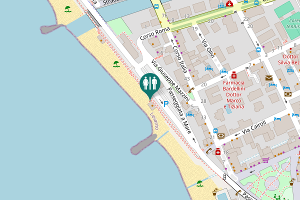 Map showing location of Passeggiata a Mare Toilet