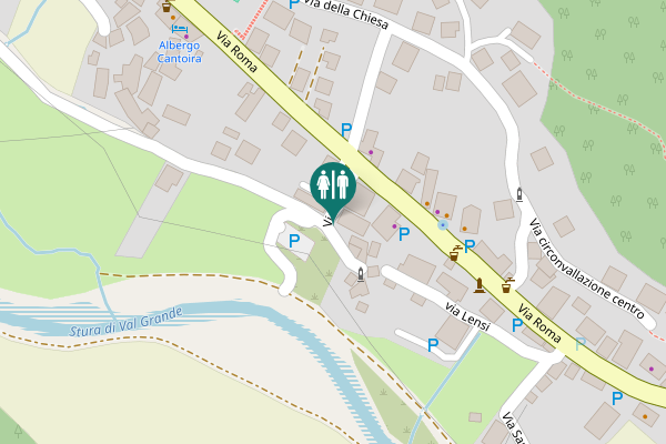 Map showing location of Via Lensi Toilet
