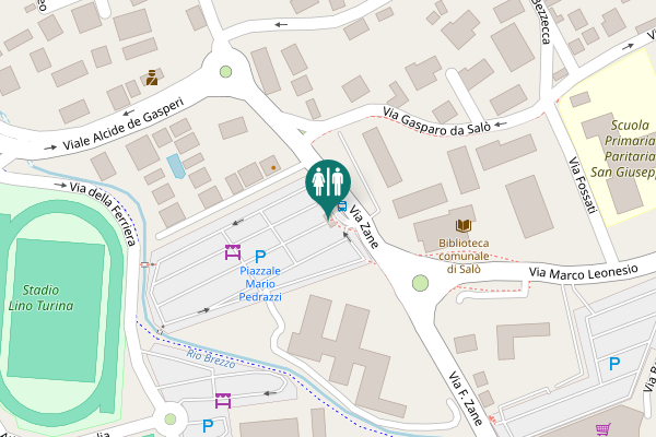 Map showing location of Via Zane Toilet