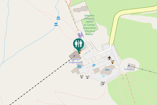 Map showing location of Piazzale Campo Imperatore Toilet