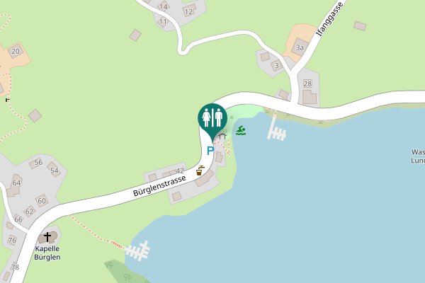 Map showing location of Bürglenstrasse 37 Toilet