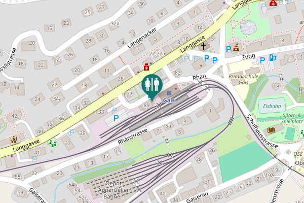 Map showing location of Bahnhofplatz 89 Toilet