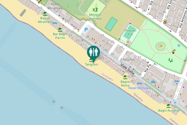 Map showing location of Viale Italia 81 Toilet