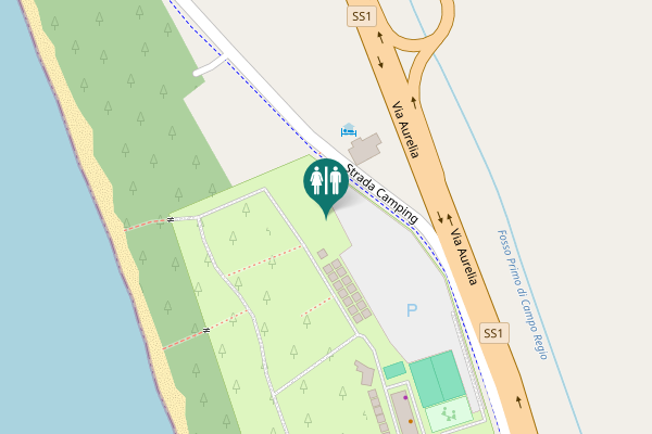Map showing location of Strada Camping Toilet