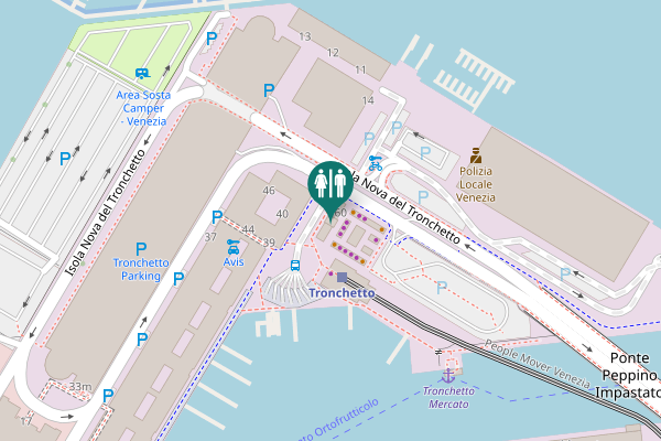 Map showing location of Isola Nova del Tronchetto 62 Toilet