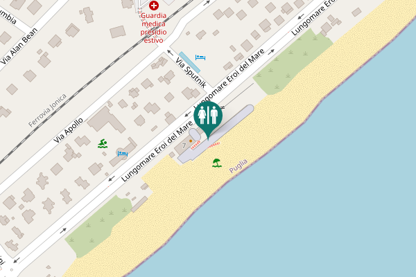 Map showing location of Castellaneta Toilet