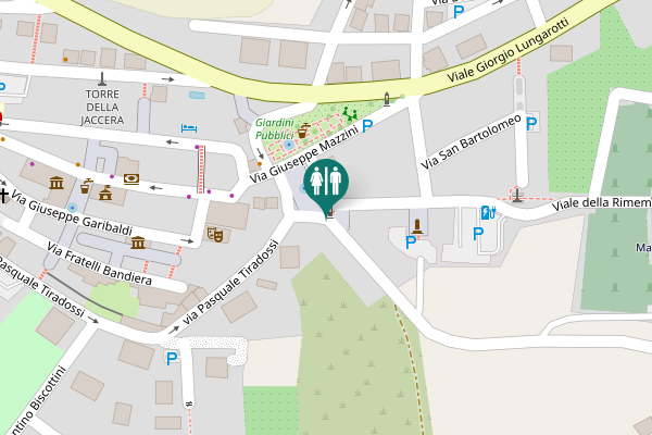 Map showing location of Via Olivello Toilet