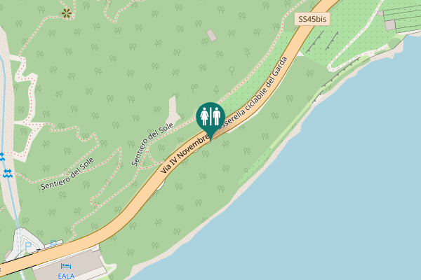 Map showing location of Passerella ciclabile del Garda Toilet