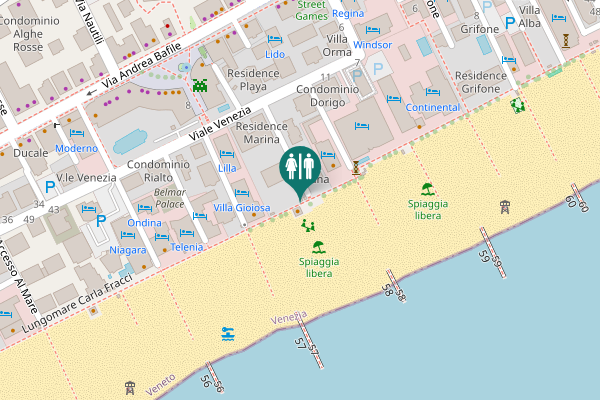 Map showing location of Lungomare Mike Bongiorno Toilet