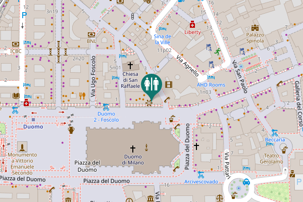 Map showing location of Piazza del Duomo 31 Toilet