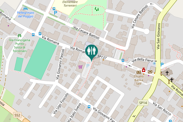 Map showing location of Via Romana 107 Toilet