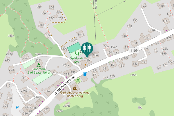 Map showing location of Spirenwaldstrasse 168 Toilet