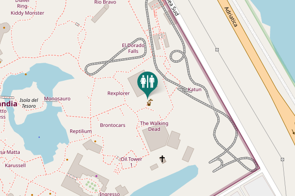Map showing location of Via Romea Sud Toilet