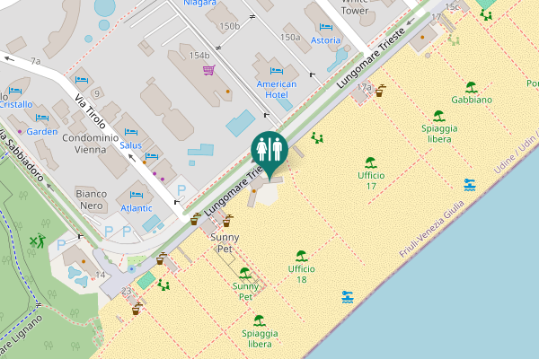 Map showing location of Lungomare Trieste 19 Toilet