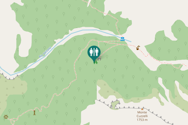 Map showing location of Via normale Ponza Piccola Toilet