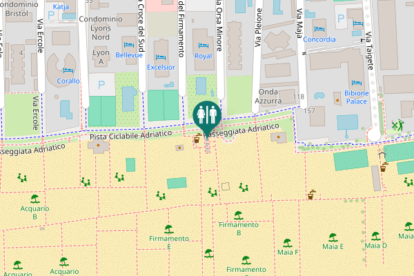 Map showing location of Passeggiata Adriatico Toilet