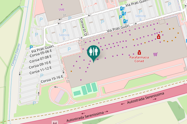 Map showing location of Via Prati Guori 29 Toilet