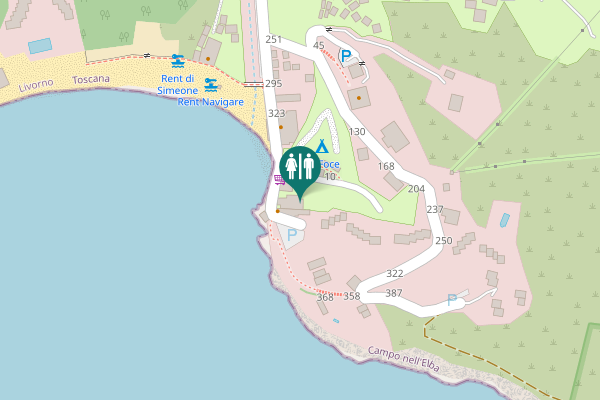 Map showing location of Via della Foce 431 Toilet