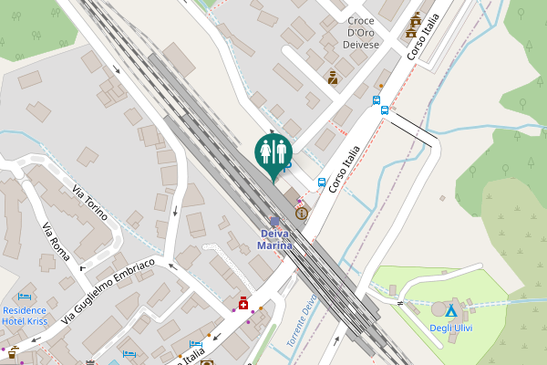 Map showing location of Via Genova Toilet