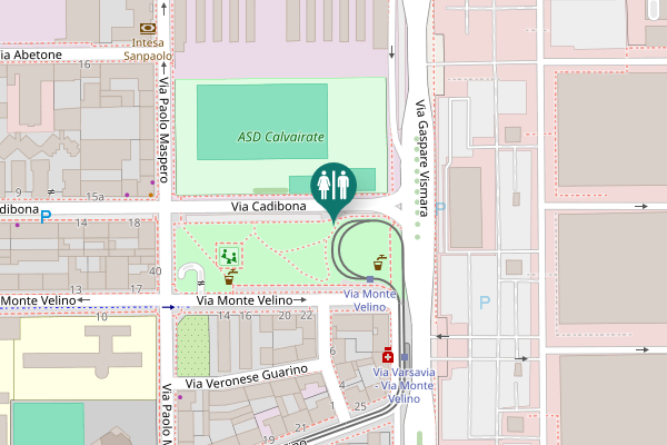 Map showing location of Via Cadibona Toilet