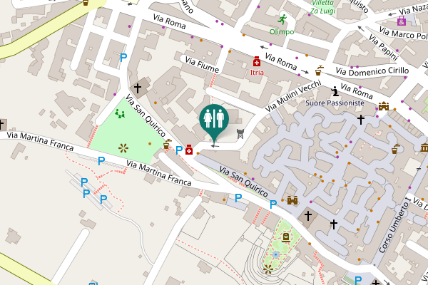 Map showing location of Via Mulini Vecchi Toilet