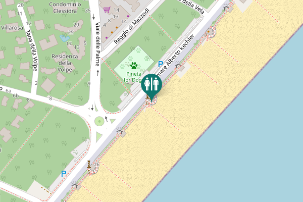 Map showing location of Lungomare Alberto Kechler 18 Toilet
