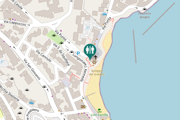 Map showing location of Via Punta Toilet