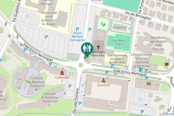Map showing location of Via Sighinolfi Toilet