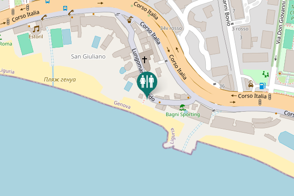 Map showing location of Lungomare Lombardo 27 Toilet