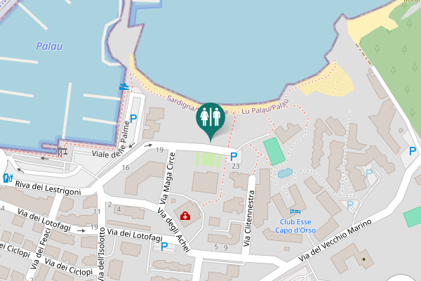 Map showing location of Riva dei Lestrigoni 23 Toilet