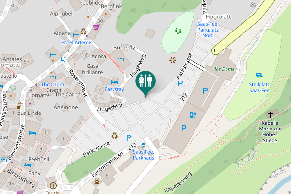 Map showing location of Parkstrasse Toilet