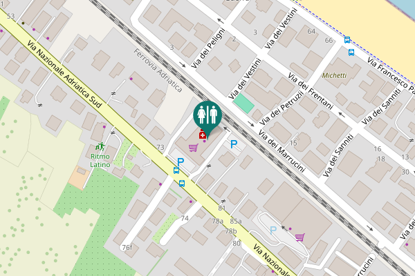 Map showing location of Via Nazionale Adriatica Sud 75 Toilet