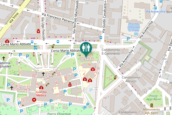 Map showing location of Corso Mario Abbiate 13 Toilet