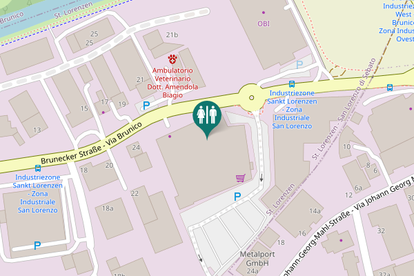 Map showing location of Brunecker Straße - Via Brunico 28 Toilet