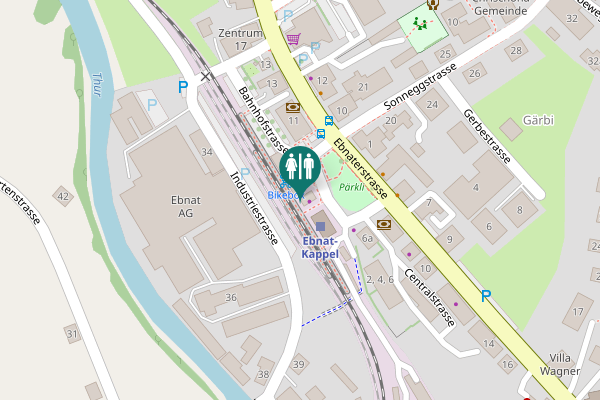 Map showing location of Ebnaterstrasse 4 Toilet