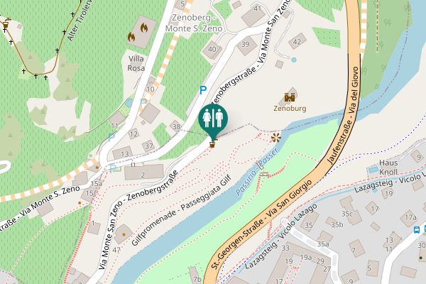 Map showing location of Gilfpromenade - Passeggiata Gilf Toilet