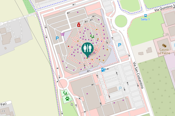 Map showing location of Via San Costantino 98 Toilet