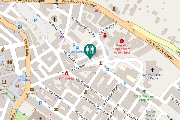 Map showing location of Viale Europa Toilet